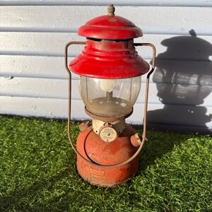 Vtg 1968 Red Coleman Lantern Model 200A Single Mantle Outdoor Camping Untested